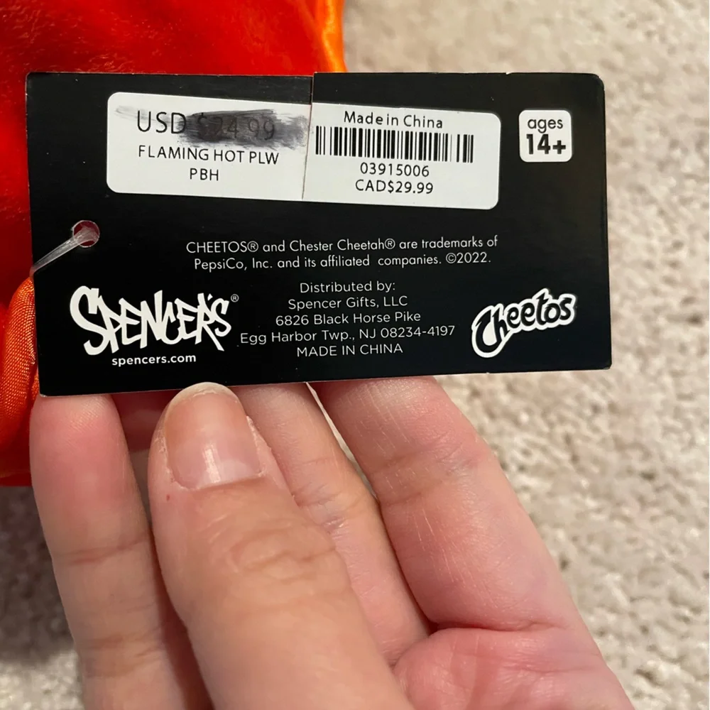 Brand new!! Spencer’s Flamin' Hot Cheetos Pillow - Picture 2 of 3